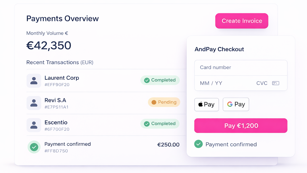 AndPay payment page preview
